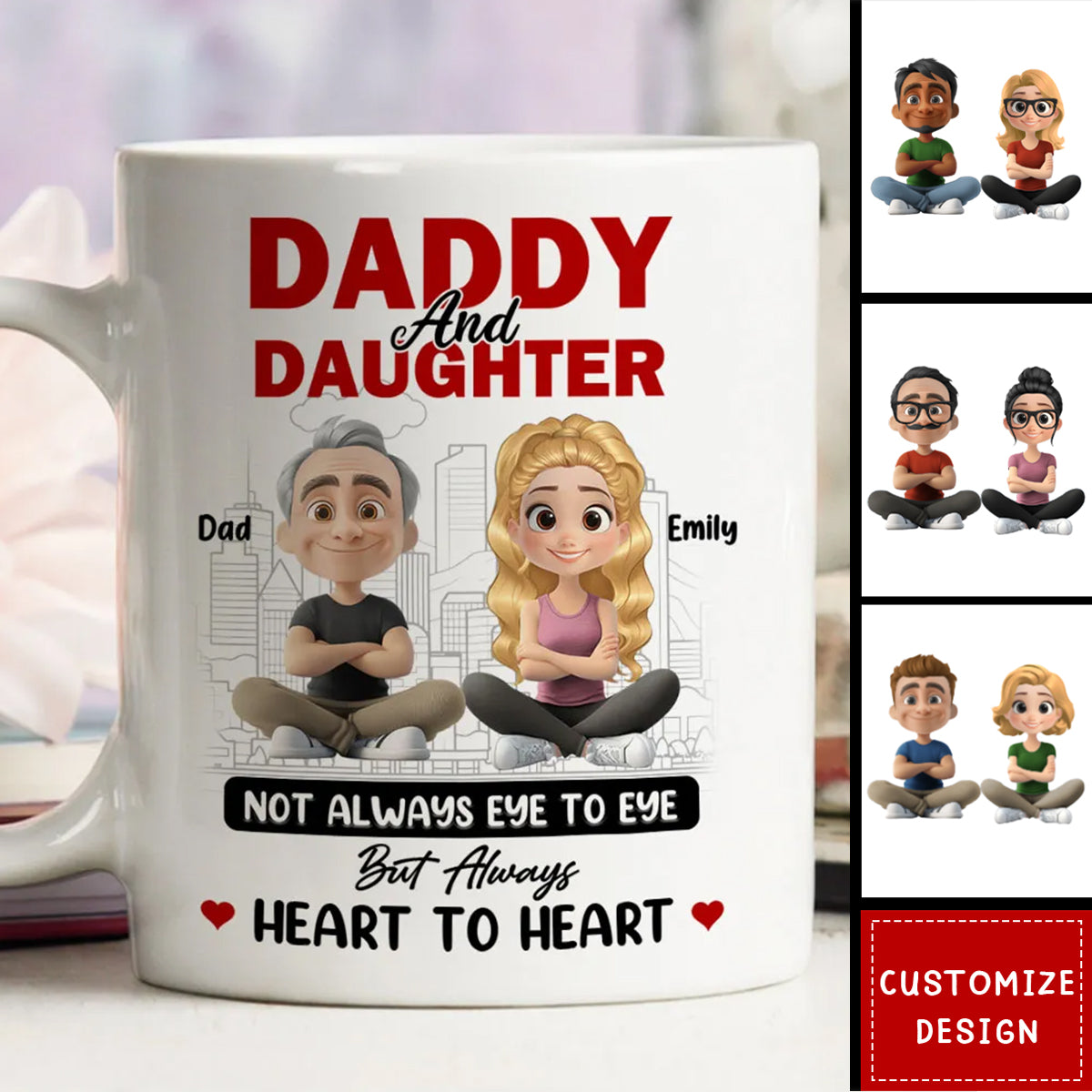 Dad And Daughter Share Love - Personalized Custom Coffee Mug