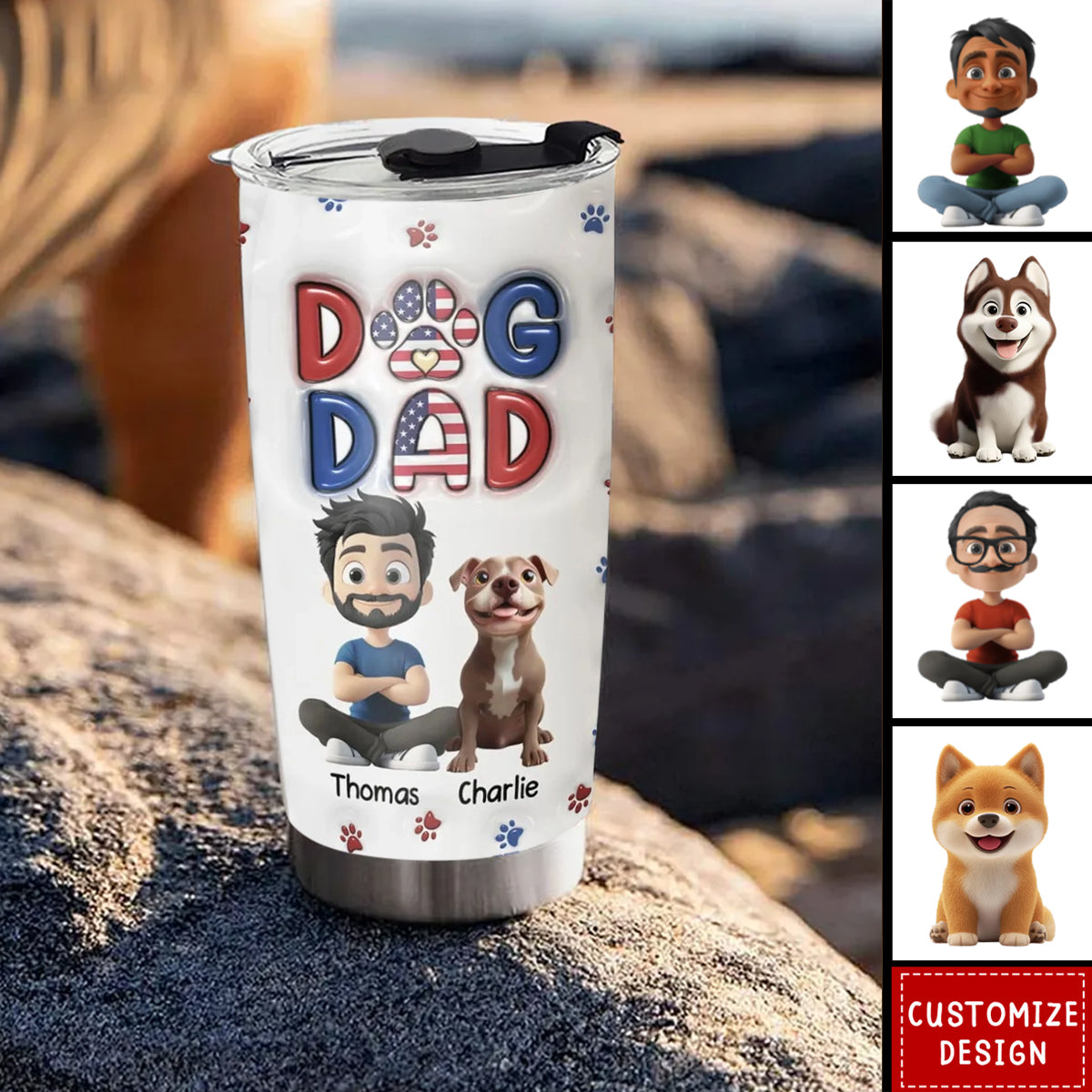 My Lovely Dog - Personalized Custom 3D Inflated Effect Tumbler