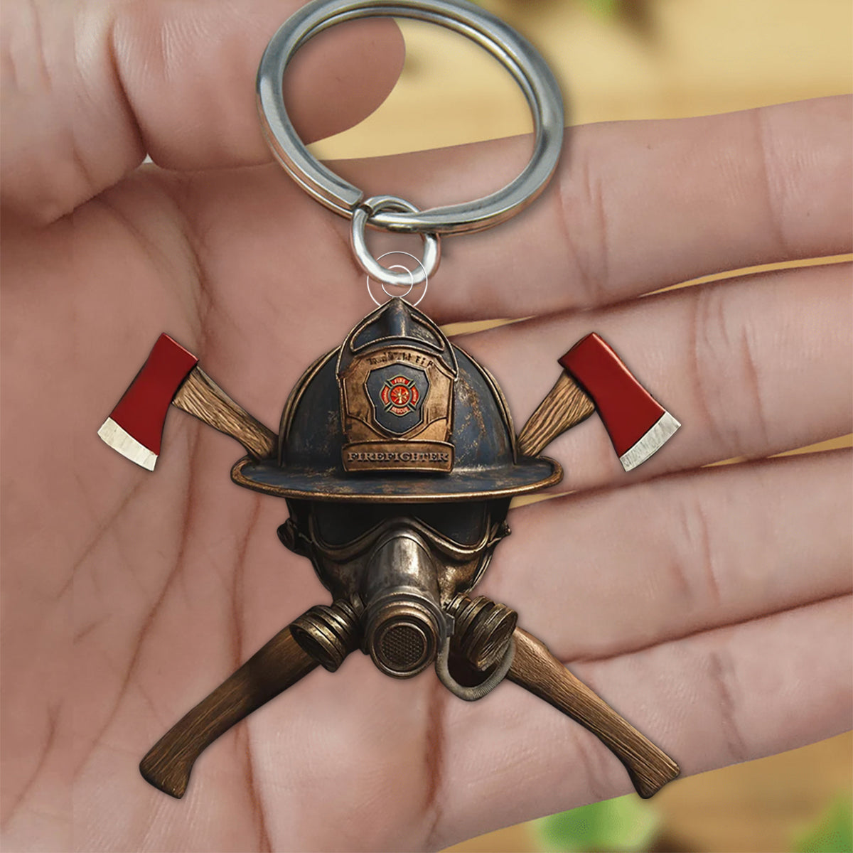 Firefighter's Honor Emblem Acrylic Keychain, Gift for Firefighter