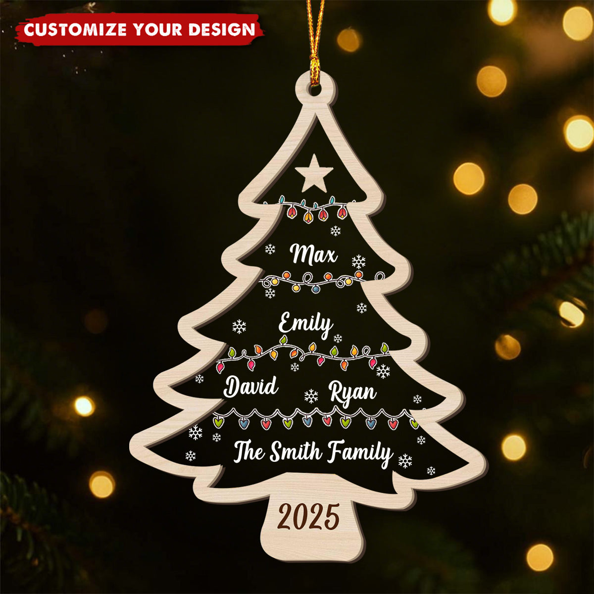 Wish You A Wonderful Christmas - Family Personalized Tree Ornament 2025