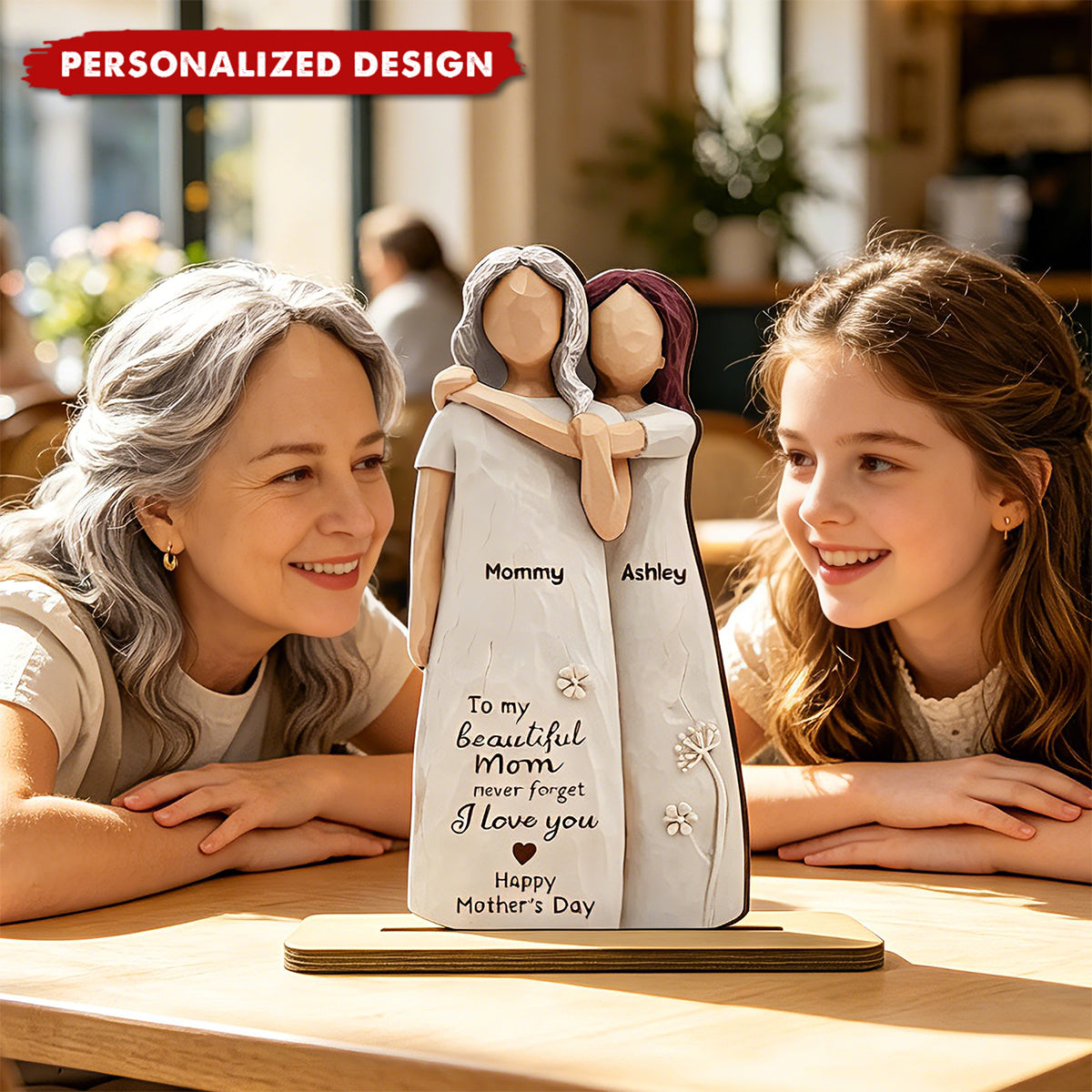 Mom Never Forget I Love You-Personalized Wooden Plaque-Mother's Day Gift For Mom