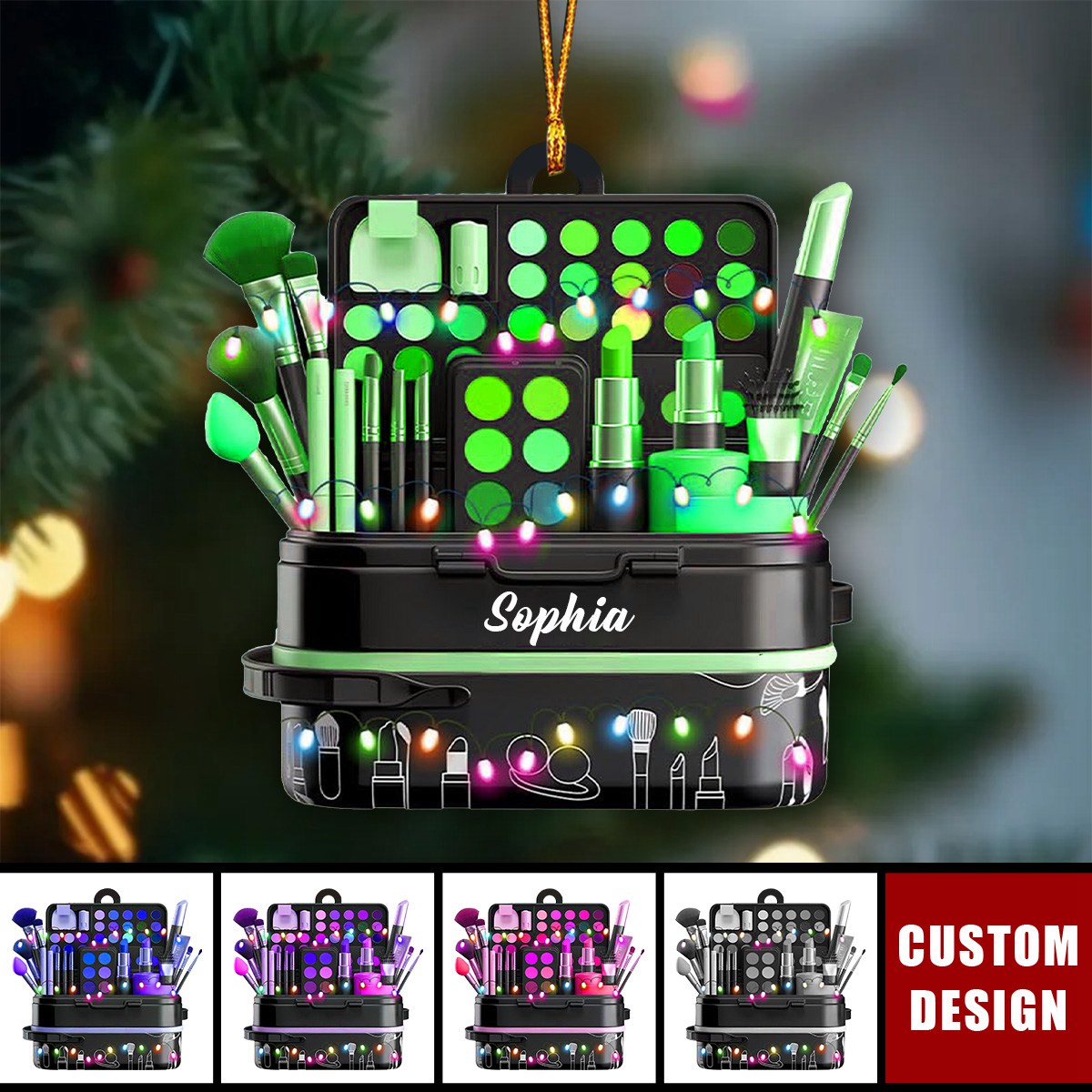 Personalized Makeup Tools Christmas Ornament, Gift for Makeup Artist - 2024 New Release