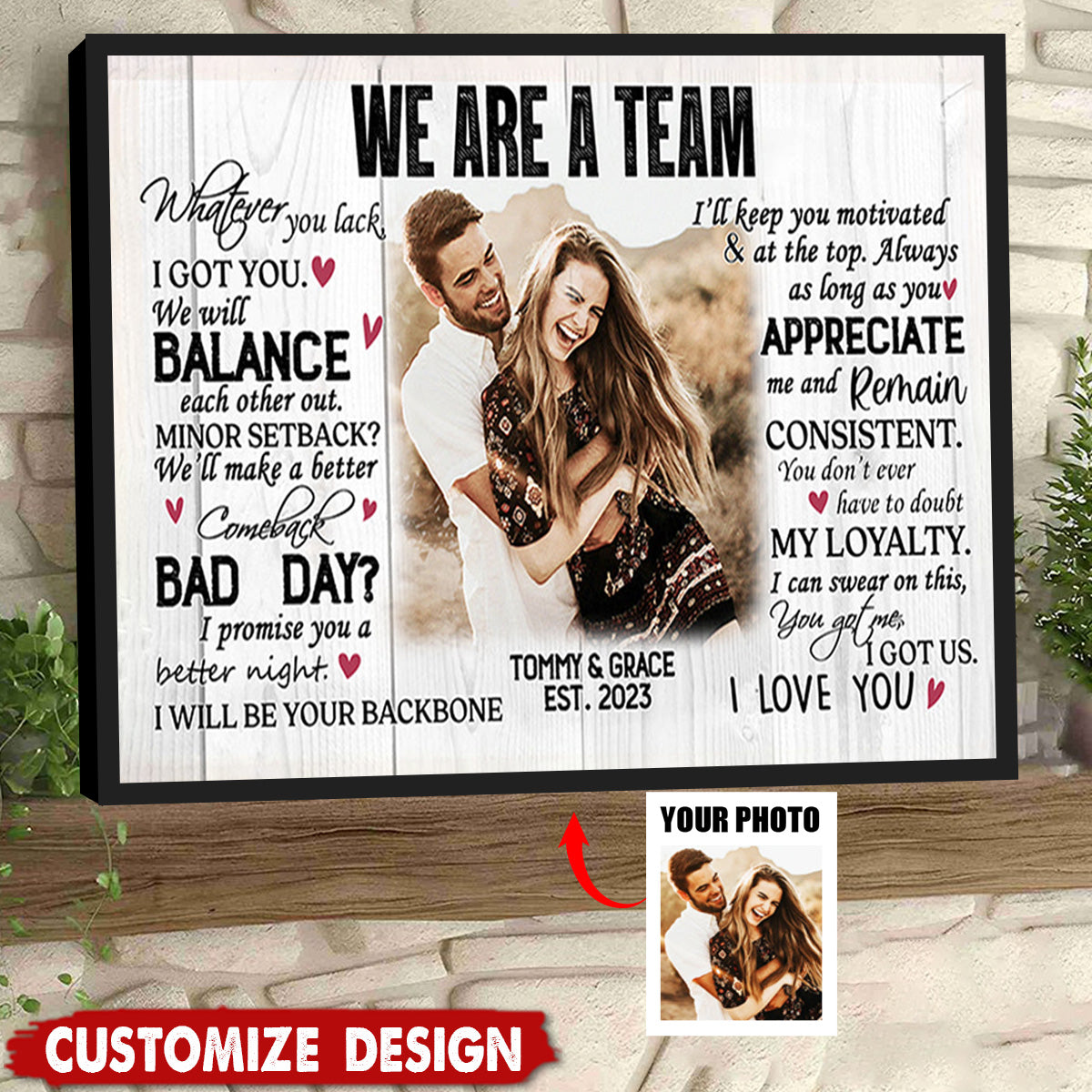 We Are A Team Personalized Couple Poster - Anniversary Gift For  Wife,Husband