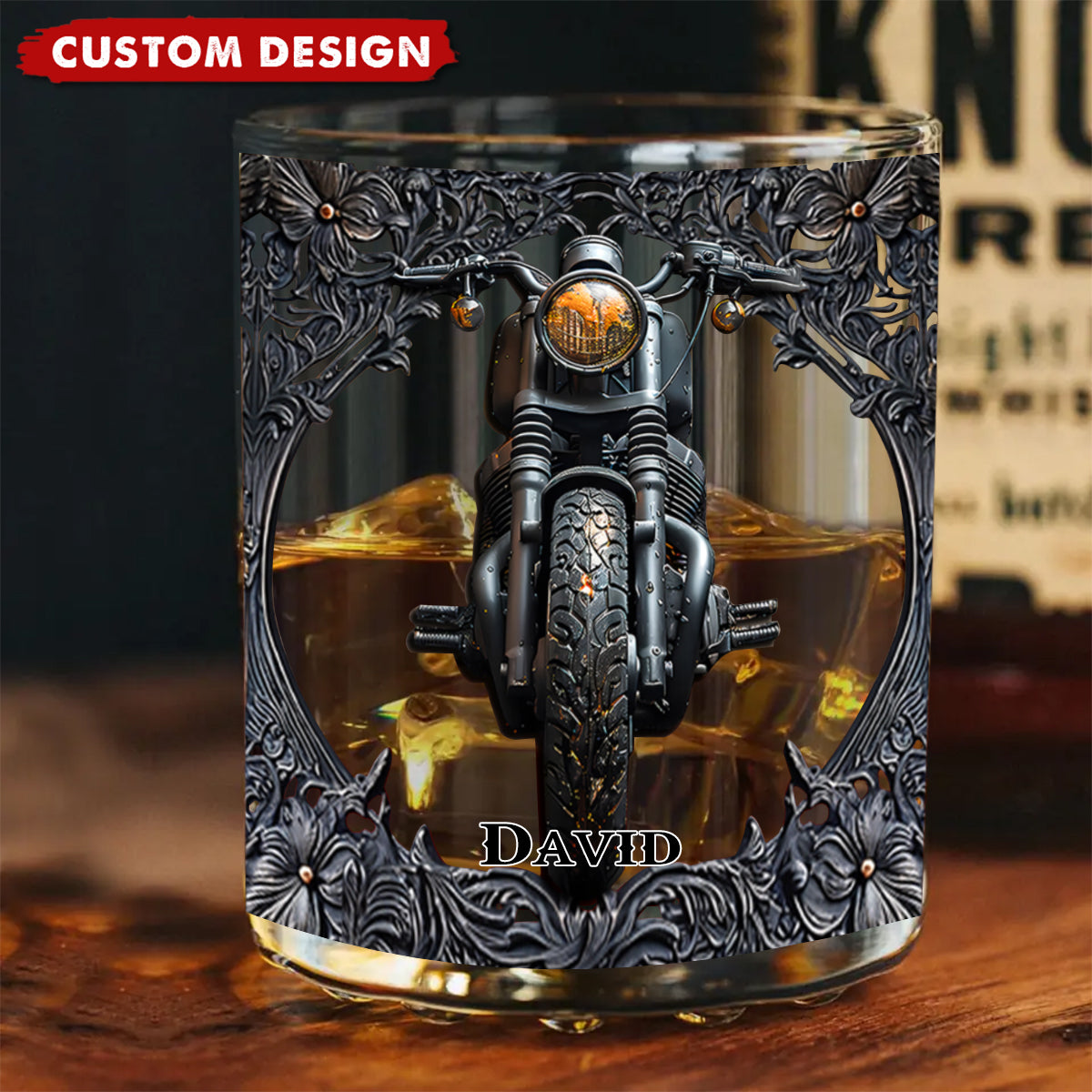 Biker Whiskey - Personalized Biker Whiskey Glass