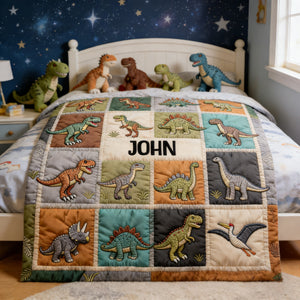 Love Dinosaur - Personalized Kid Blanket