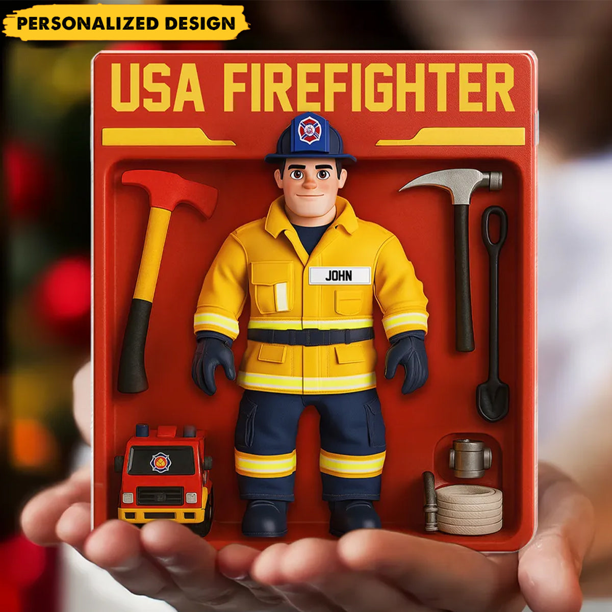 Personalized USA Firefighter Acrylic Plaque Decor-Gift for Firefighters