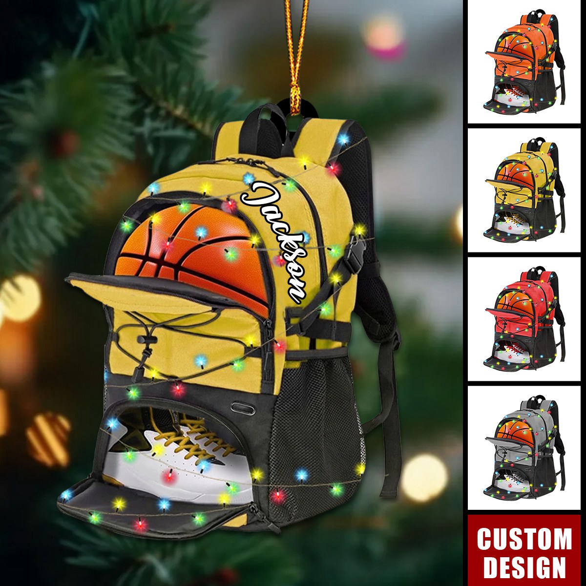 Personalized Basketball Bag Christmas Ornament - Gift For Basketball Players