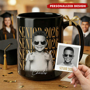 Personalized Senior Accent Photo Mug-Graduation Gift