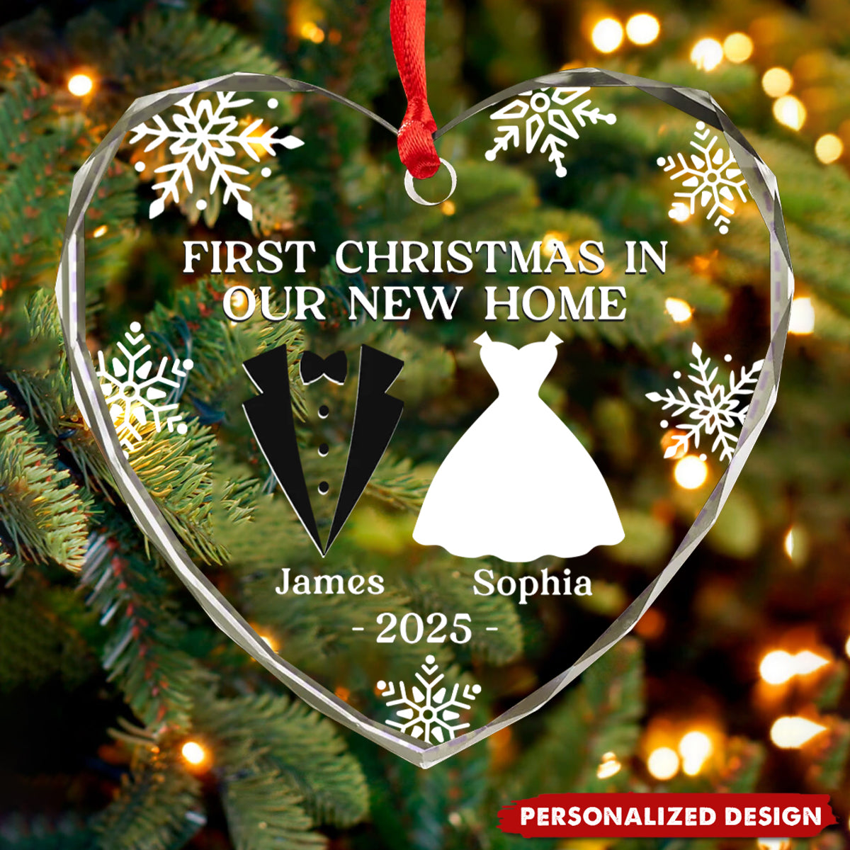 Personalized Anniversary Christmas Wedding Ornament Gifts For Husband And Wife, Him And Her-Our First Christmas As Husband And Wife