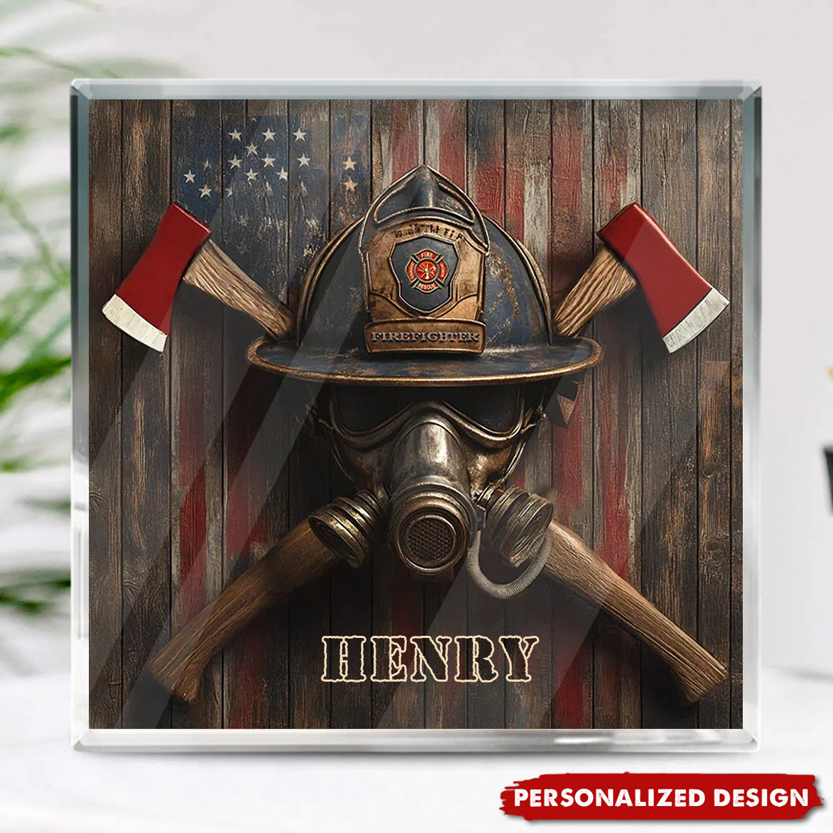 Firefighter's Honor Emblem-Personalized Plaque