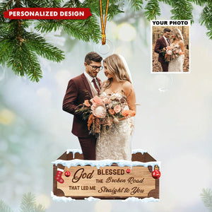 Personalized Photo Christian Couple Acrylic Christmas Ornament-Gifts For Couple