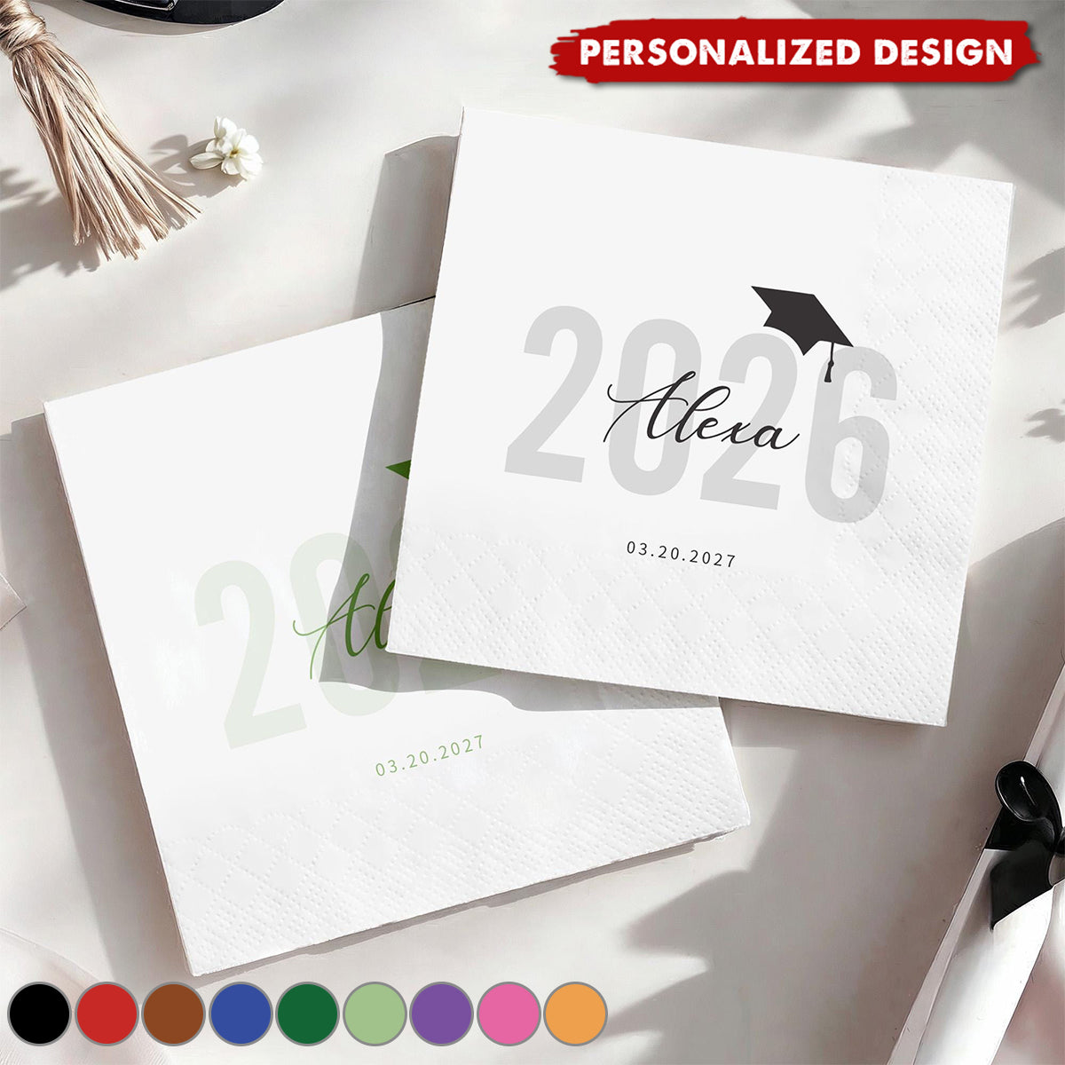 Personalized Graduation Napkins-Graduation Party Decor