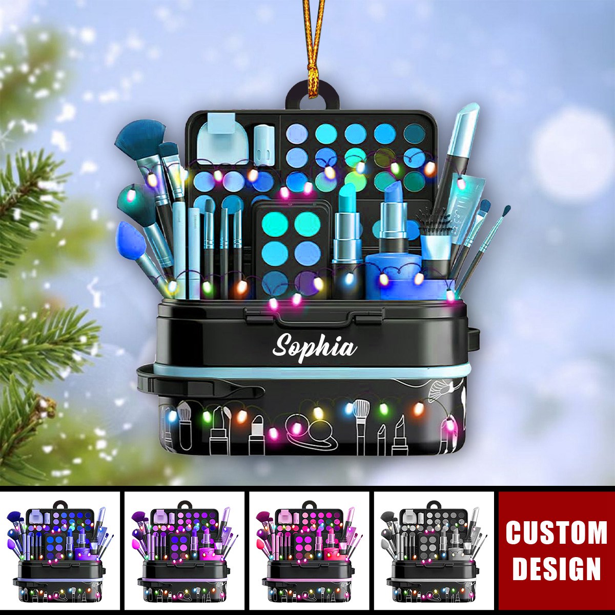 Personalized Makeup Tools Christmas Ornament, Gift for Makeup Artist - 2024 New Release