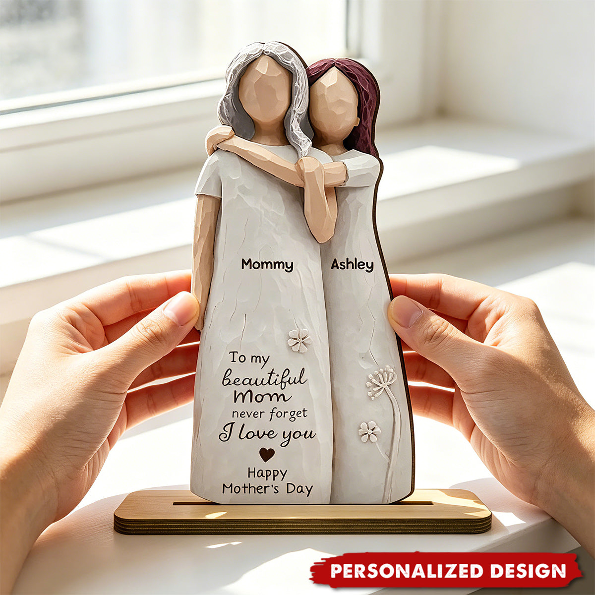 Mom Never Forget I Love You-Personalized Wooden Plaque-Mother's Day Gift For Mom