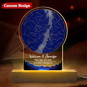 The Day We Met - Couple Personalized Shaped 3D LED Light - Gift For Couple