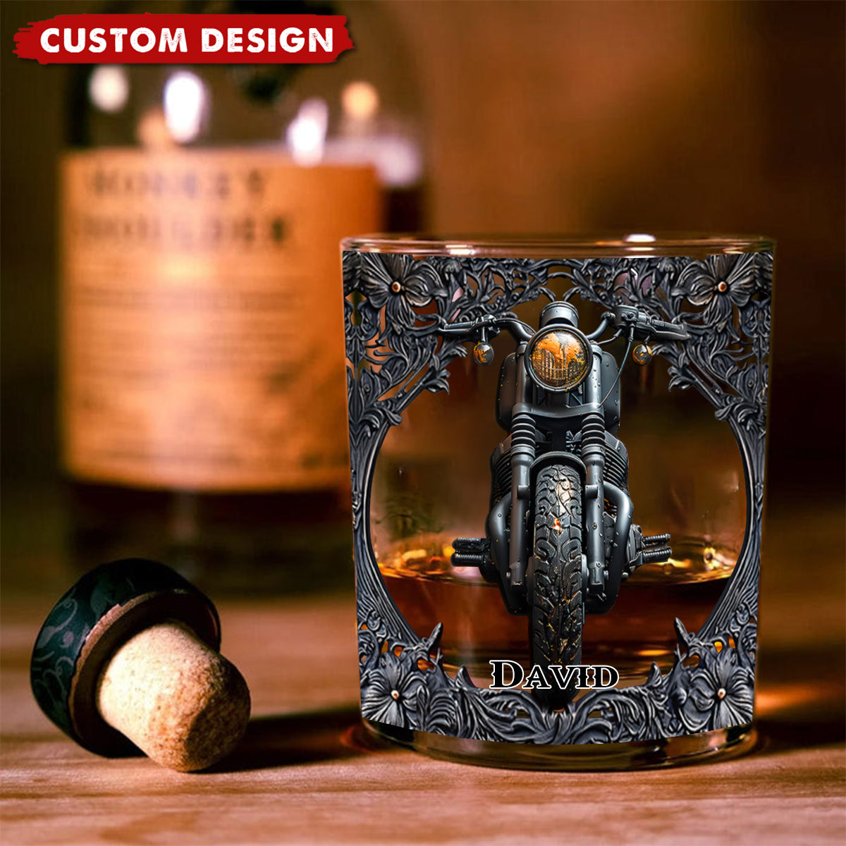 Biker Whiskey - Personalized Biker Whiskey Glass