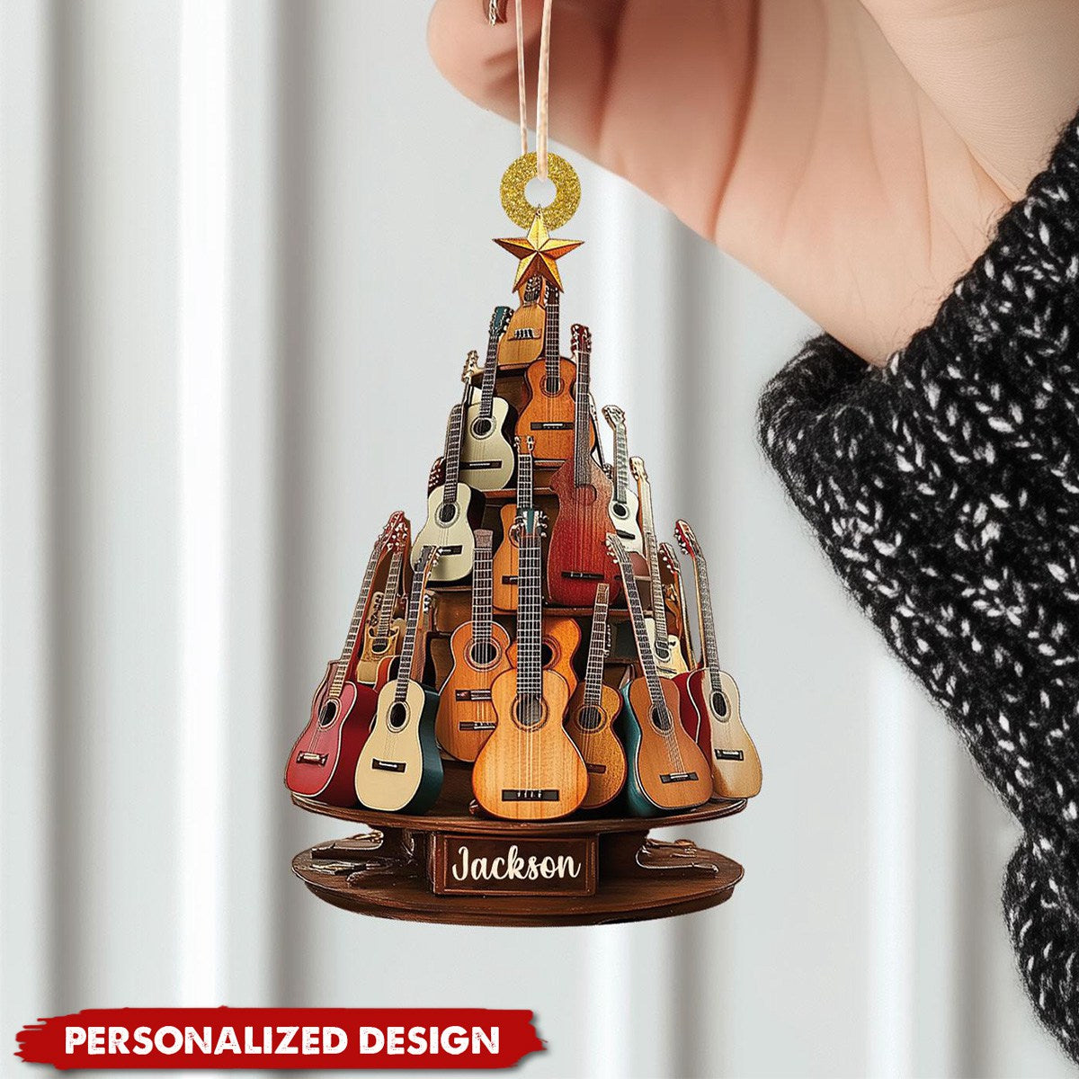 Personalized Classic Guitar Ornament-Gift for Music Lovers, Guitar Players