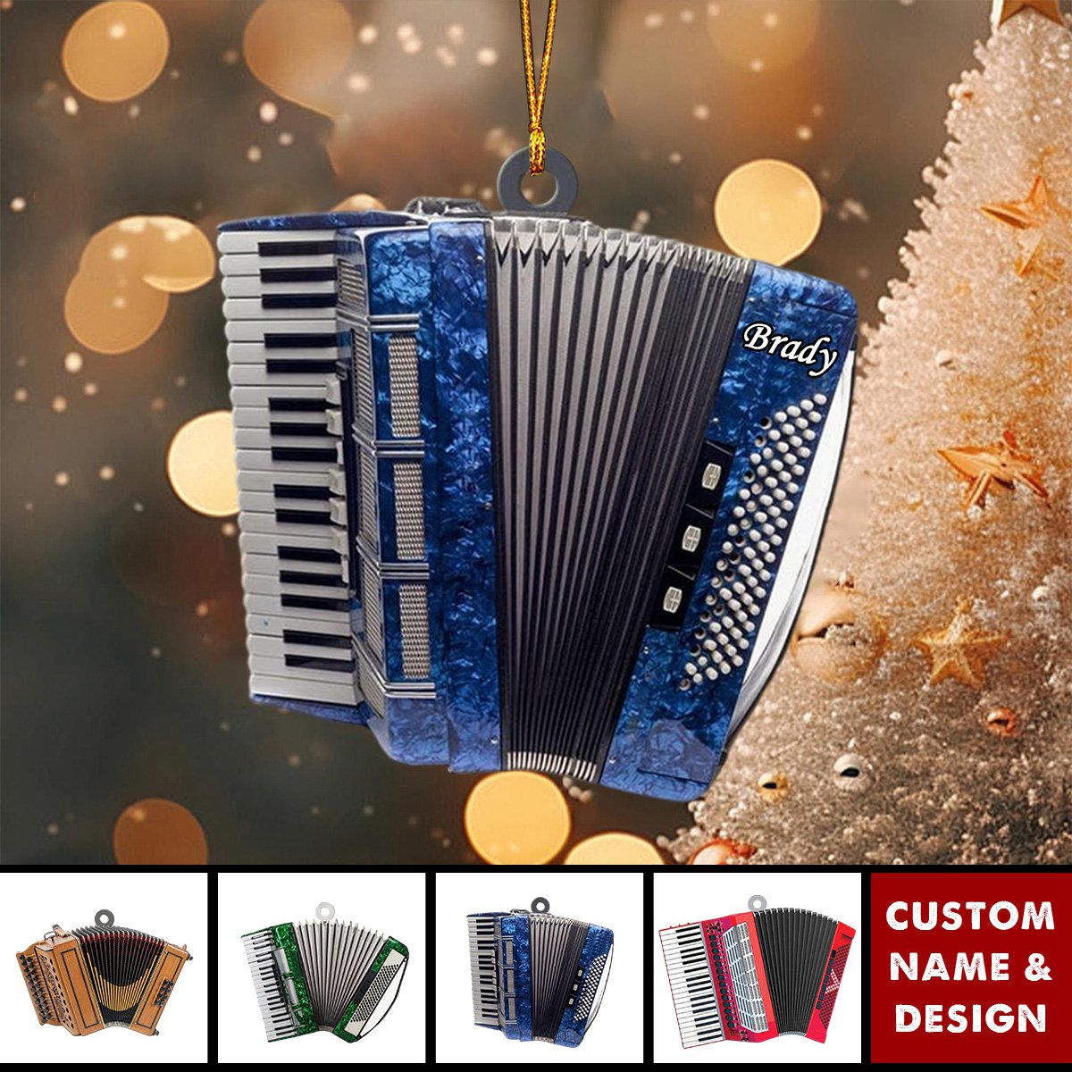 Personalized Accordion Christmas Ornament-Gifts Music Teacher Gifts Orchestra Accordion - 2024 New Release