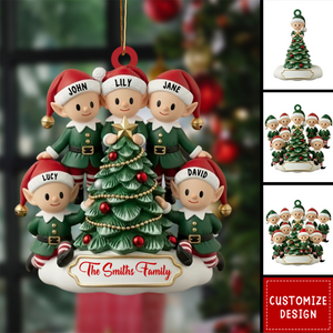 Personalized Elf Family Cute Ornament – Gift For Your Family