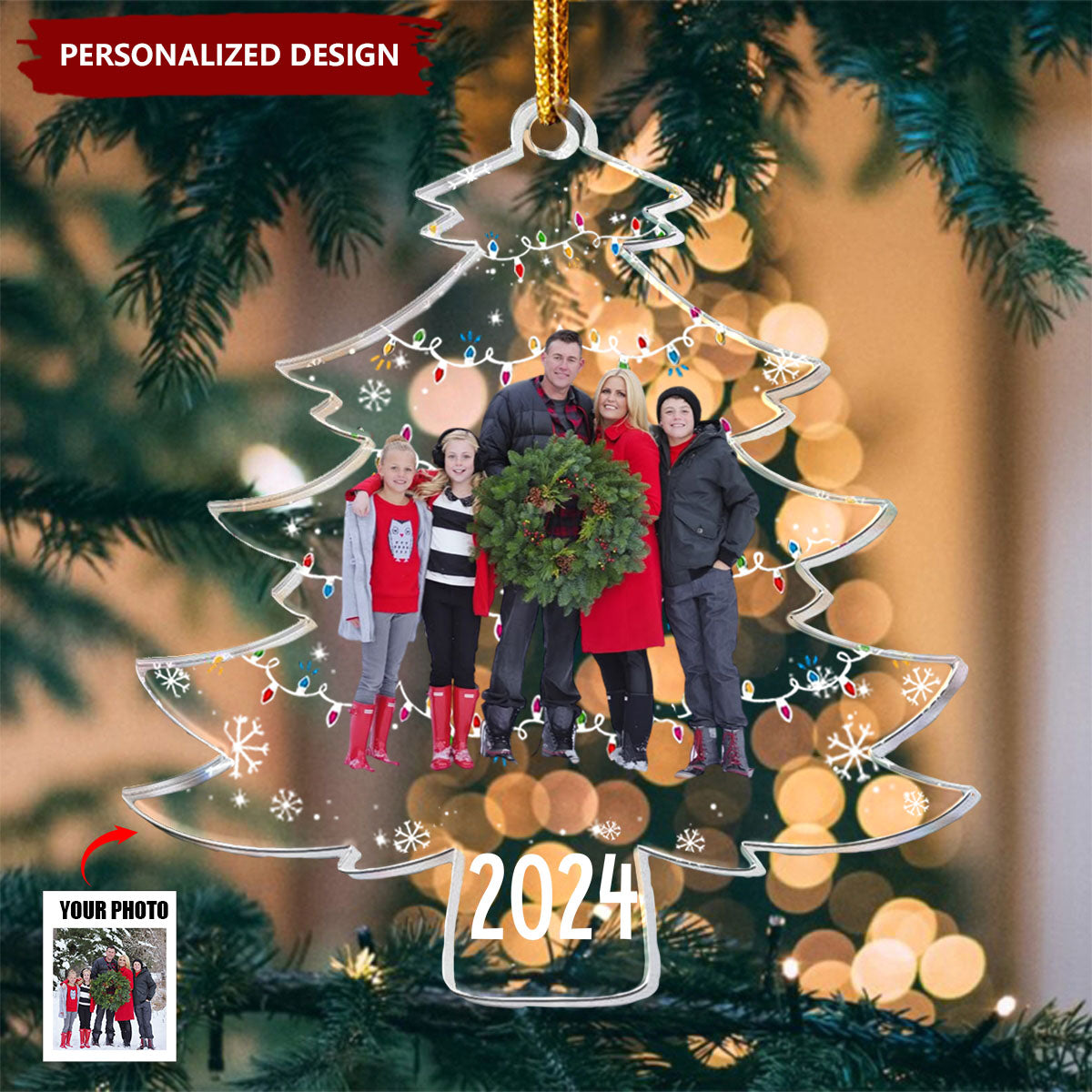 Personalized Family Photo Ornament-Gifts For Grandparents Parents Family Friends-2024 New Release