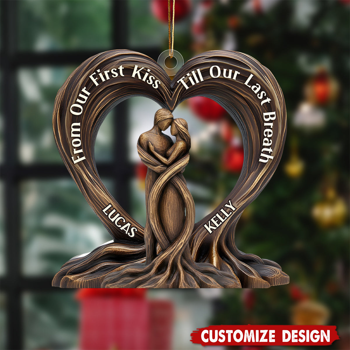 Heart Of The Trees - Personalized Custom Shaped Squared Christmas Ornament