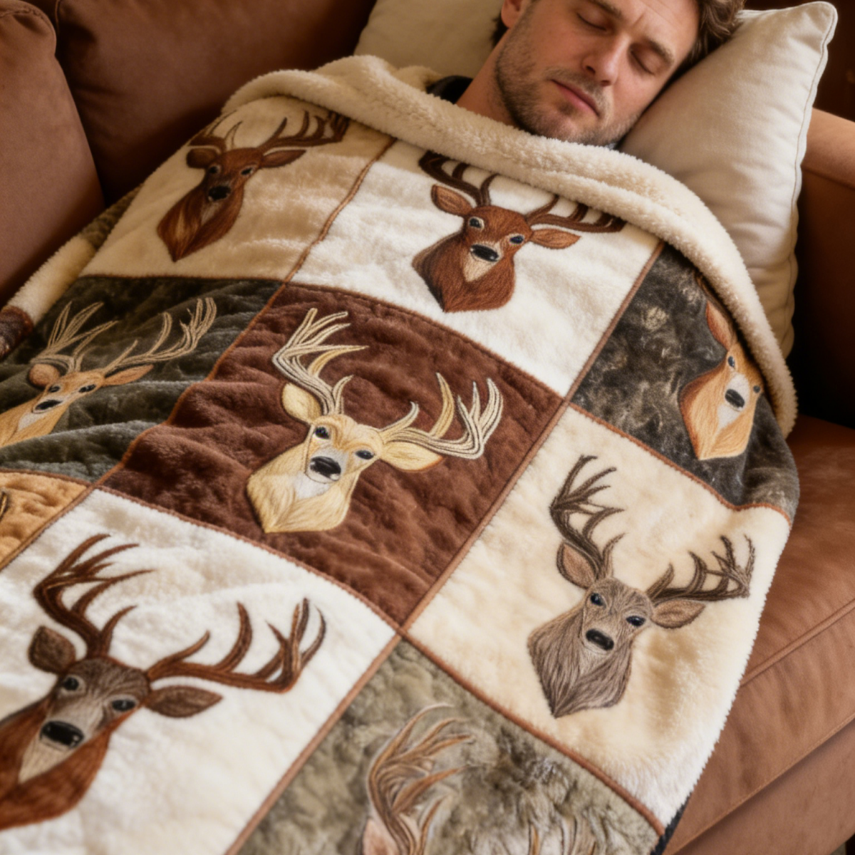 Personalized Deer Hunting Quilt Blanket - Gift for Hunter