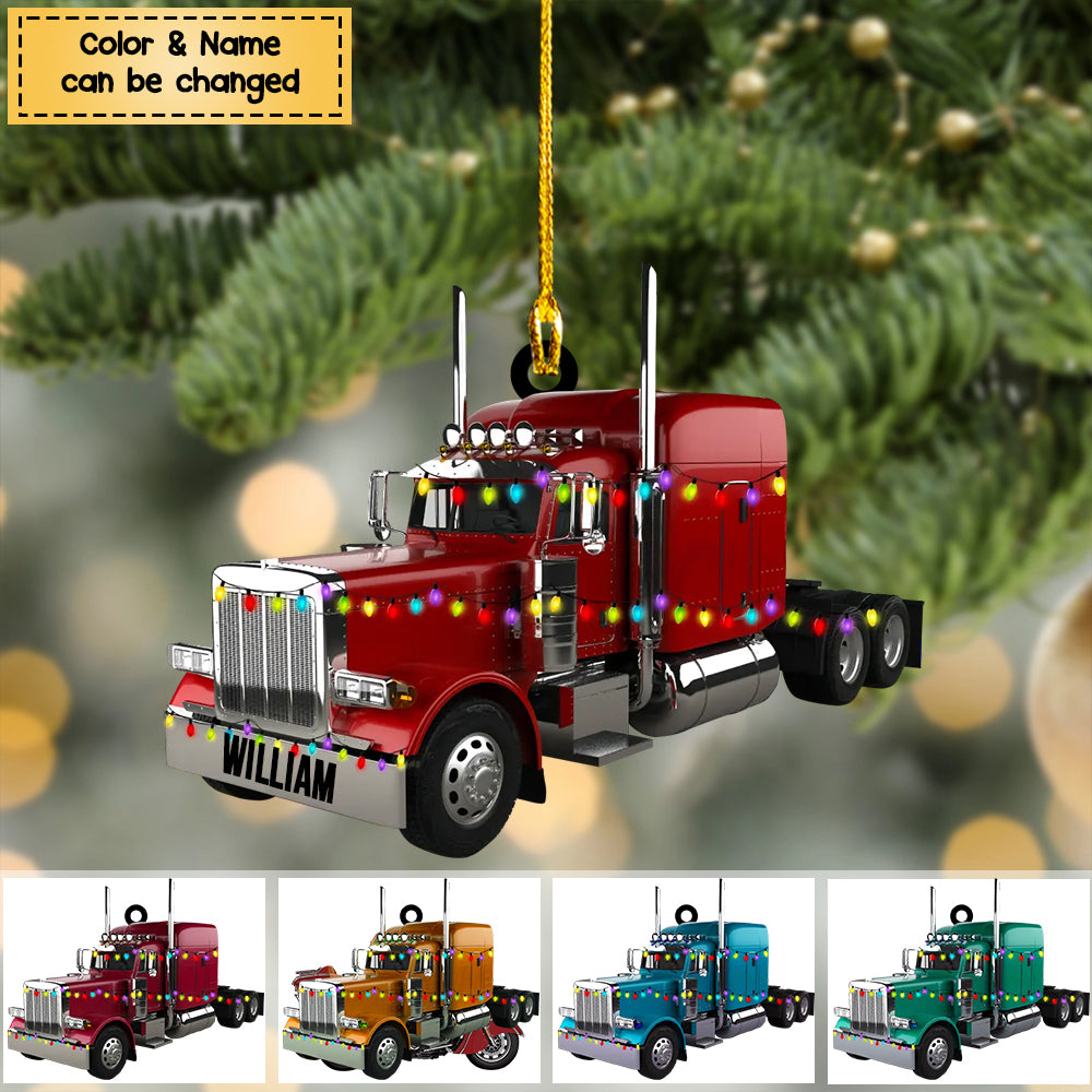 Personalized Truck Christmas Ornament - Gift For Trucker