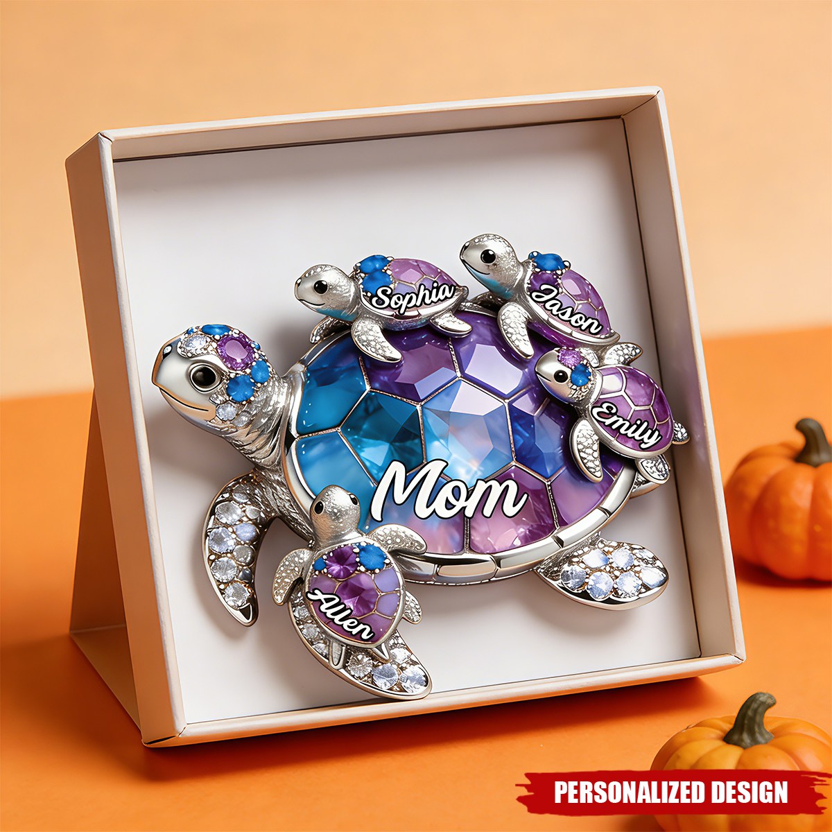 Personalized Grandma/Mom shaped Turtle Fridge Magnet-Gift For Mom and Grandma