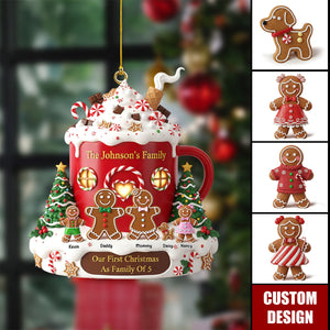 Personalized Gingerbread Christmas Family Ornament - Gift For Family