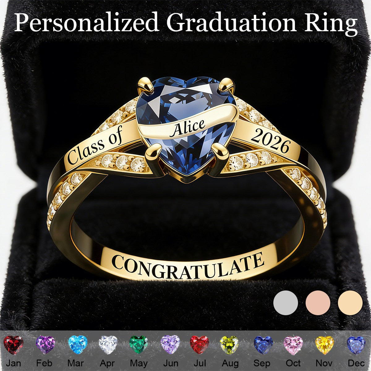 Personalized Graduation Rings-Gift For High School and College Graduates 2026