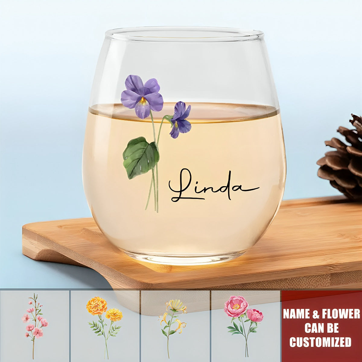 Friends Are Like Flowers, They Fill The World With Beauty - Bestie Personalized Custom Wine Glass - Gift For Best Friends, BFF, Sisters