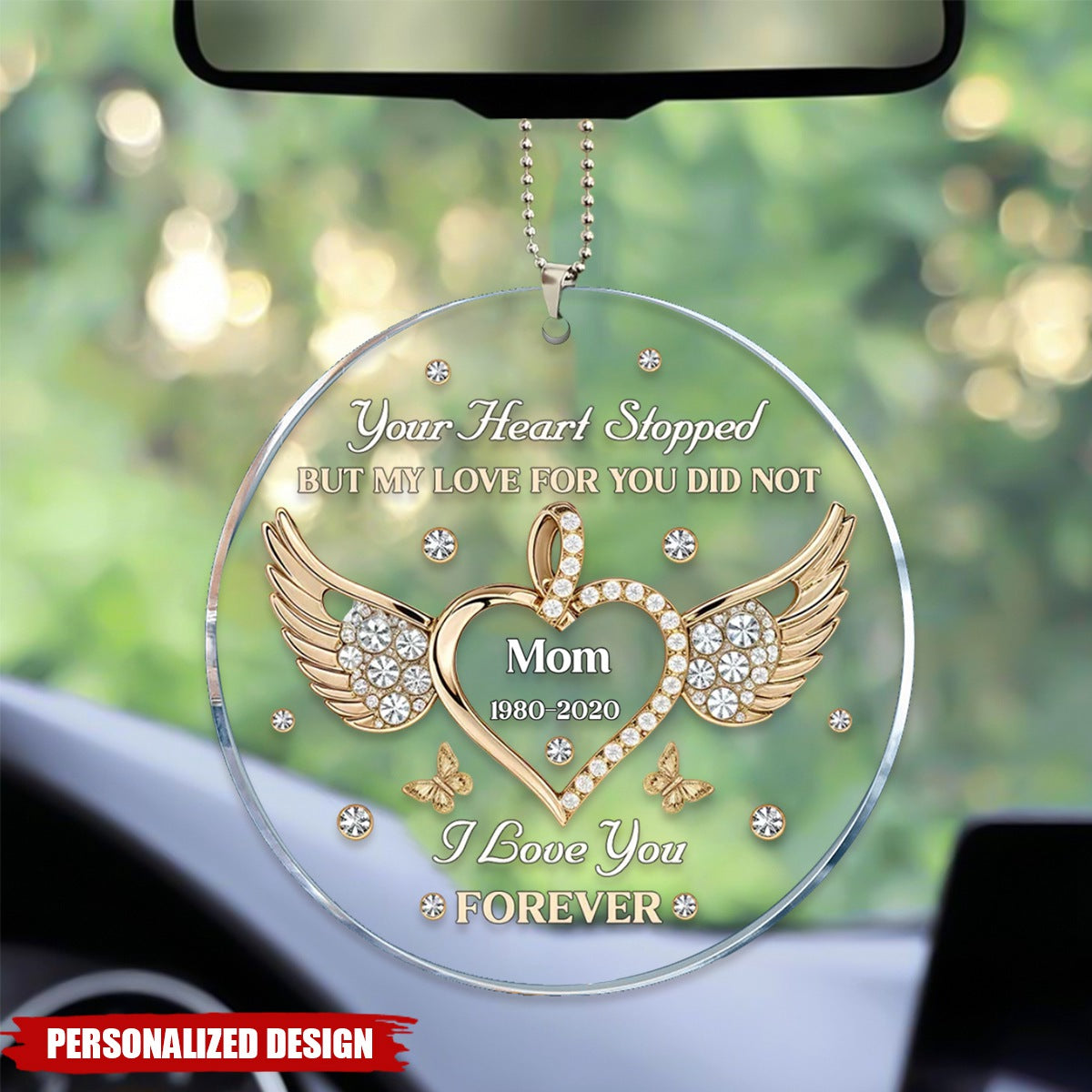 My Love For You Never Stops-Personalized Car Ornament