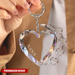 Sparkling Hearts-Personalized Family Transparent Keychain