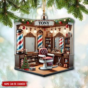 Personalized Barber Shop Christmas Ornament - 2024 New Release
