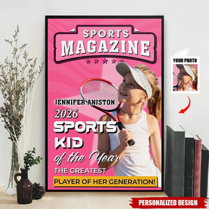 Personalized Sports Kid Of The Year Poster