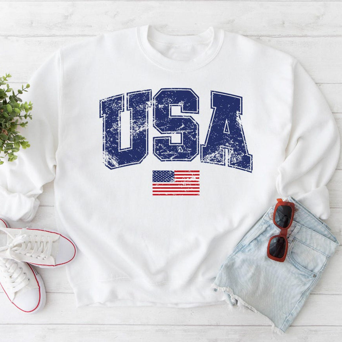 Retro USA Sweatshirt, 4th of July Sweatshirt, Patriotic Sweatshirt