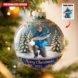 Personalized Fishing Photo  2025 Ornament-Gift For Fishing Lover