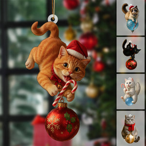 Cute Cat Christmas Tree Ornament - Festive Feline Fun for Your Tree