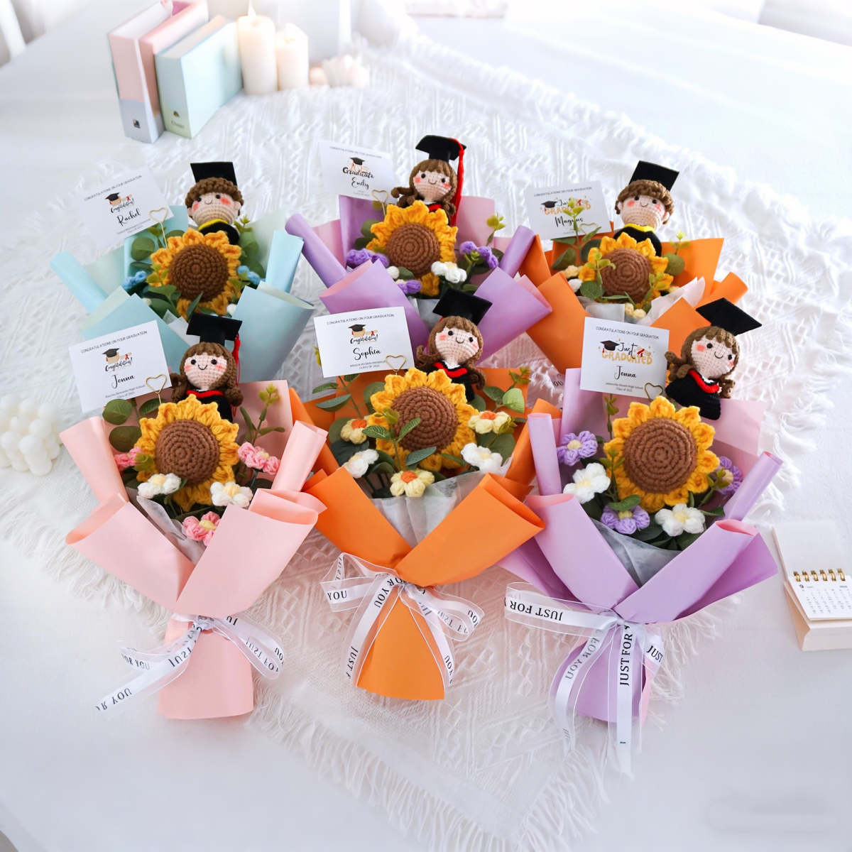 Personalized Crochet Graduation Bouquet Doll - Class of 2026 Keepsake