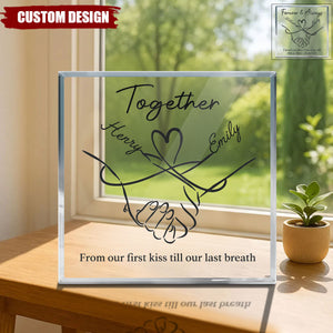 Custom Square Shaped Acrylic Plaque - Personalized Anniversary Wedding Gifts For Husband And Wife, Him And Her - Love Grows With You