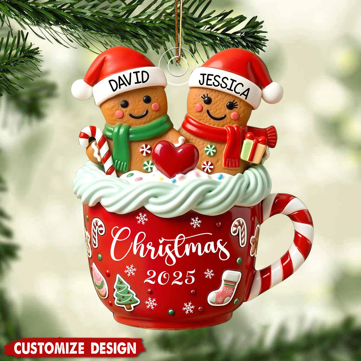 Personalized Couple Christmas Tree Ornament-Gift For Couples