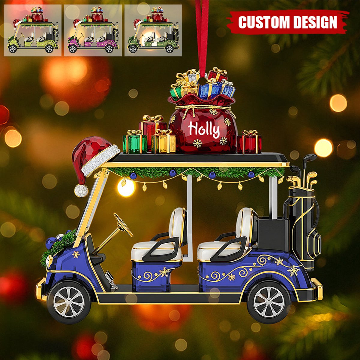 Golf Cart Ornament - Personalized Gifts For Golf Lovers