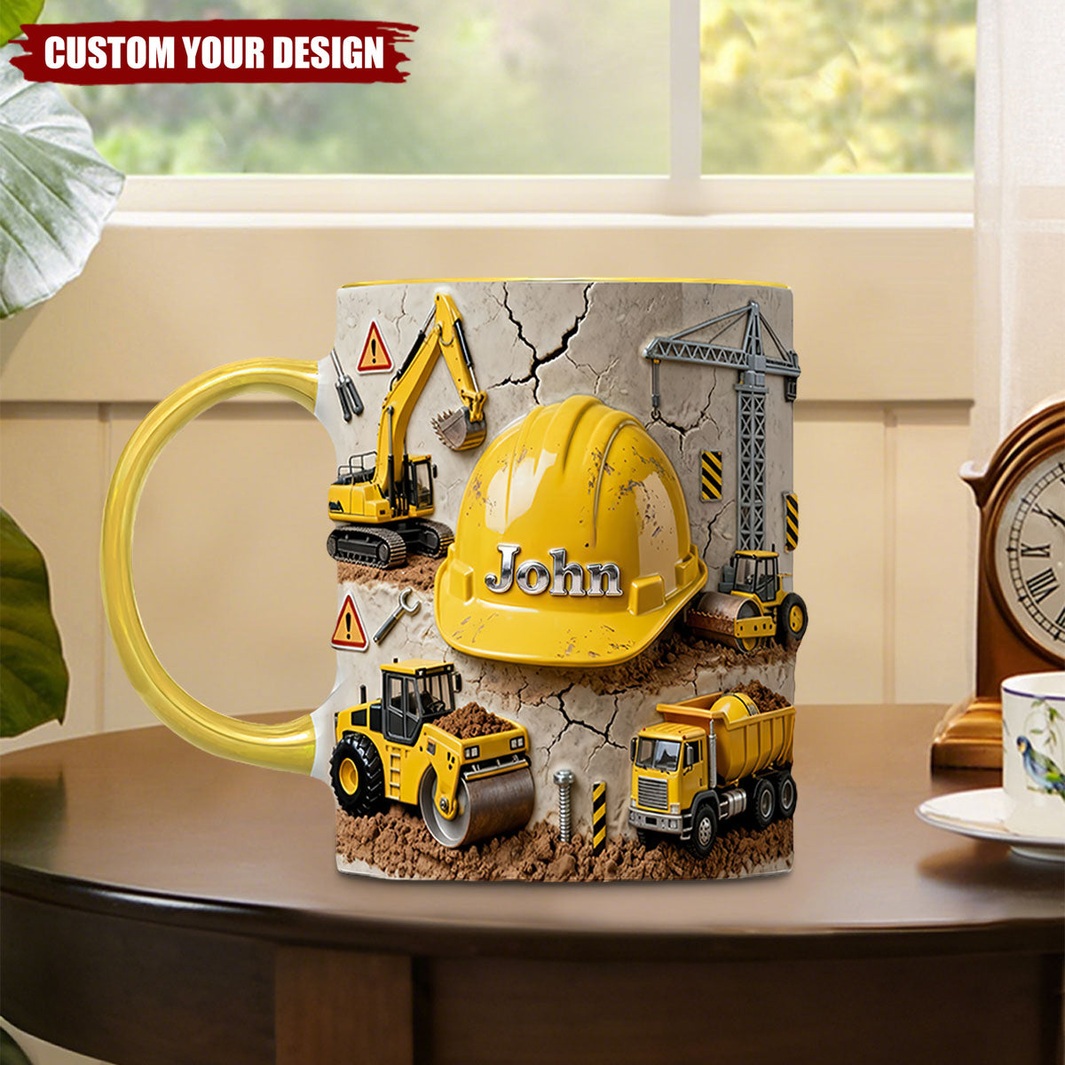 Construction Worker Coffee Accent Mug - Personalized Gifts For Construction Workers