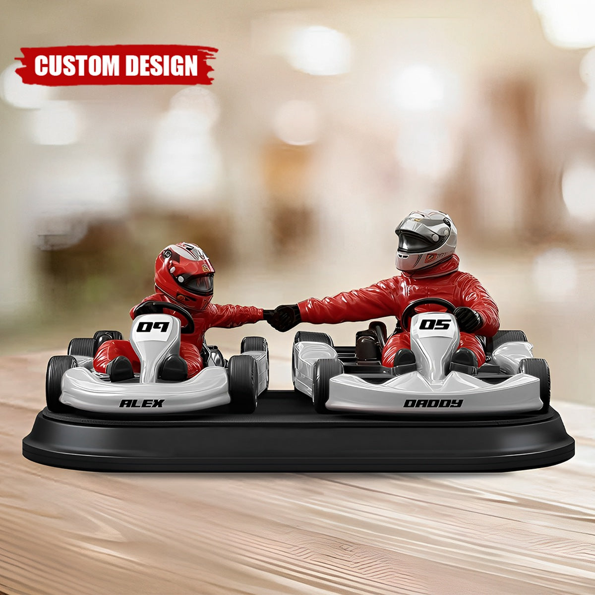 Kart Racing Loving Dad & Kid - Personalized Acrylic Plaque, Father's Day Gift for Dad, Gift for Husband