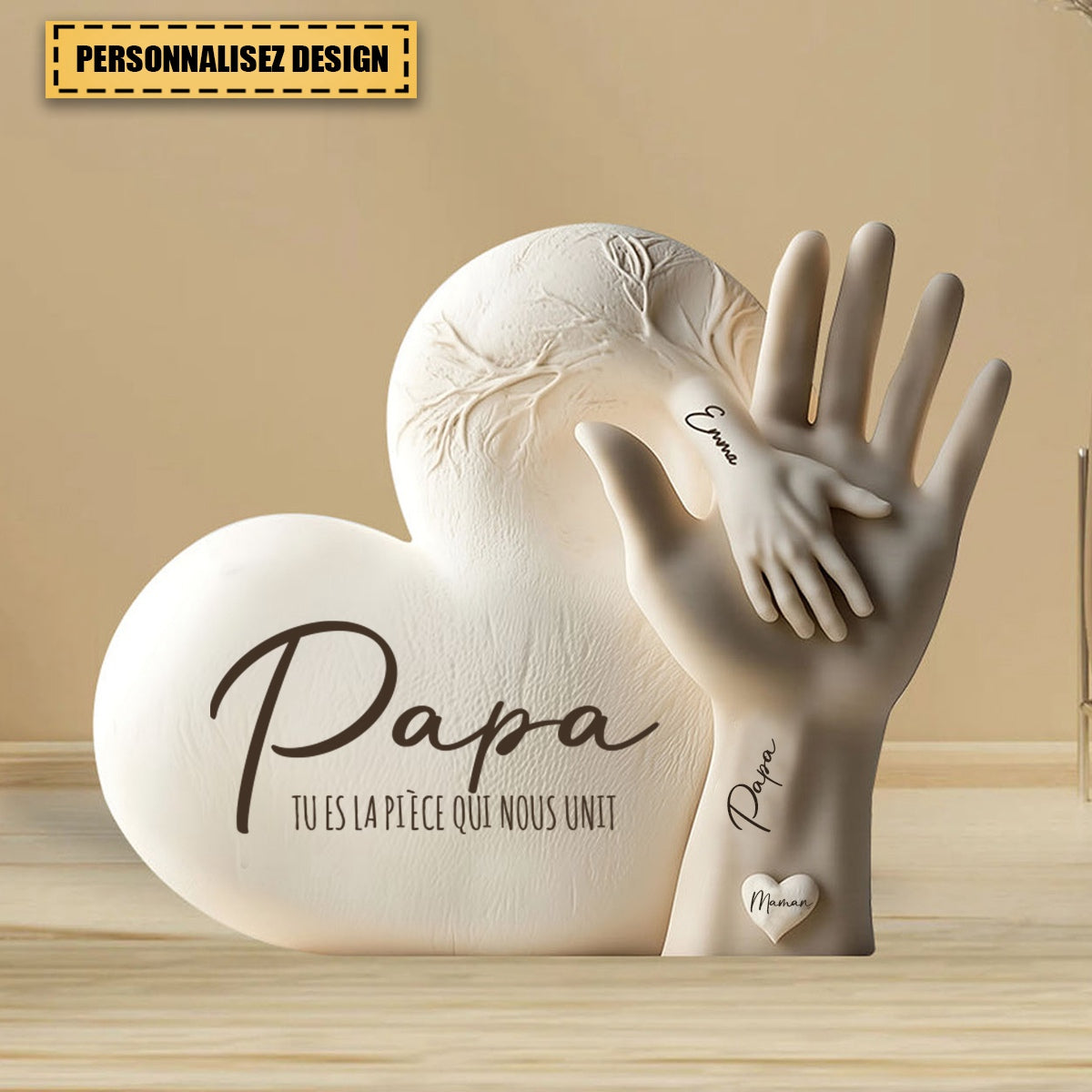 Papa Tu Es La Pièce Qui Nous Unit - Plaque Personnalisée En Acrylique, Cadeau Pour La Fête Des Pères