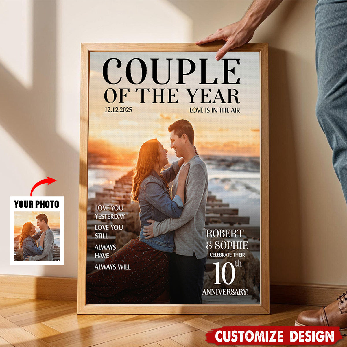 Personalized Couple Of The Year Magazine Cover Art Poster,Gift For Couples
