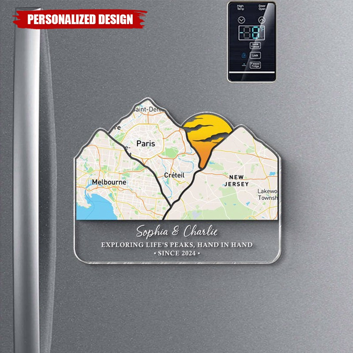 Adventure Together Mountain-Personalized Acrylic Magnet-Anniversary Valentine's Day Gift