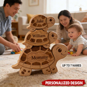 Personalized Wooden Turtle Puzzle
