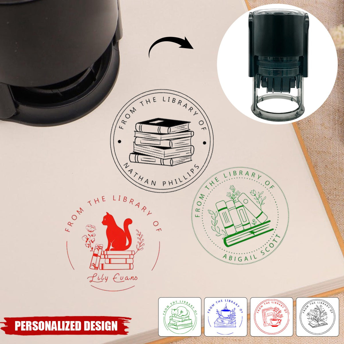 From the Library of-Personalized Book Stamp-Book Lover Gift