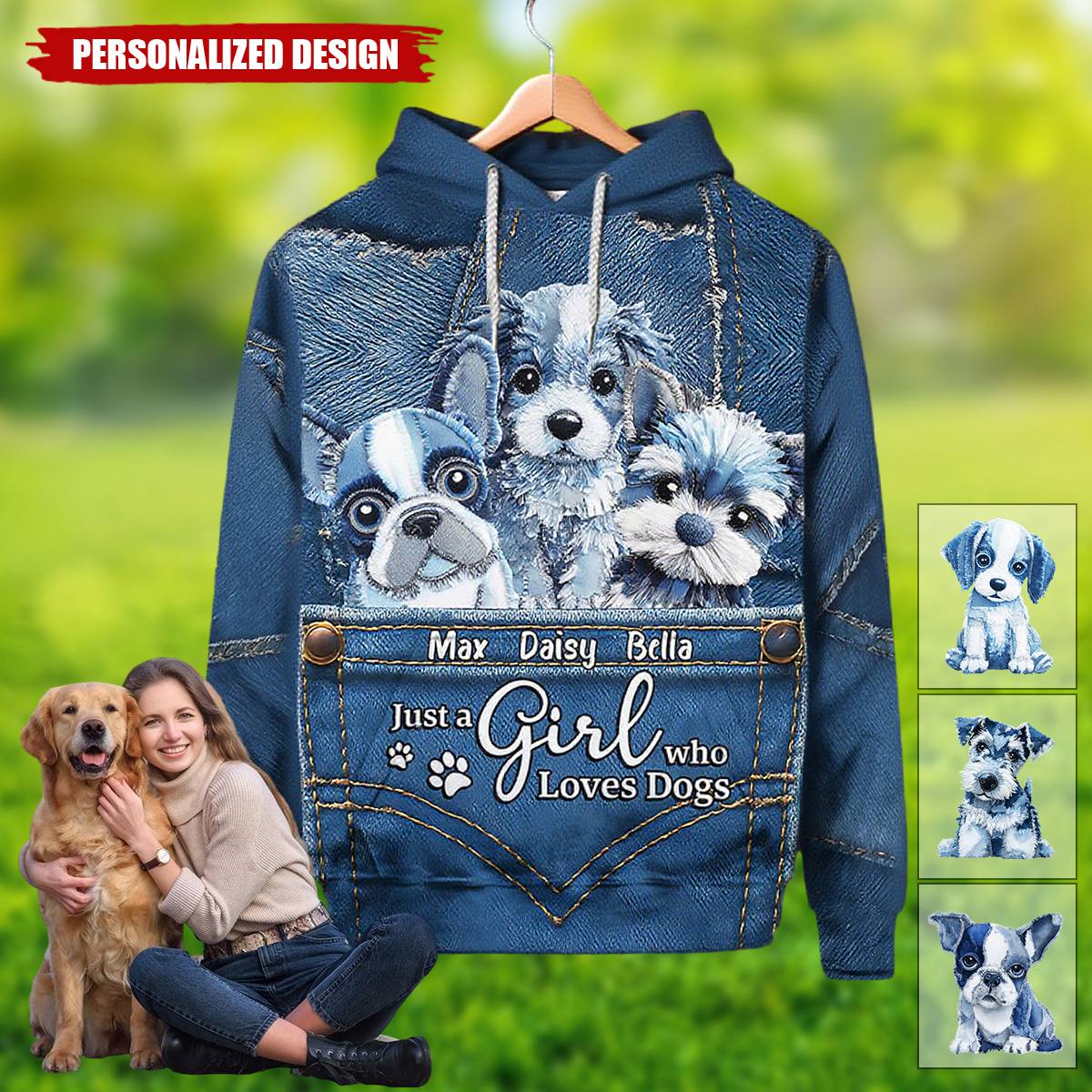 Just A Girl Who Loves Dog-Personalized Dog Hoodie